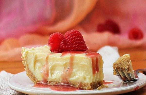 Bánh cheesecake sau khi hoàn thành